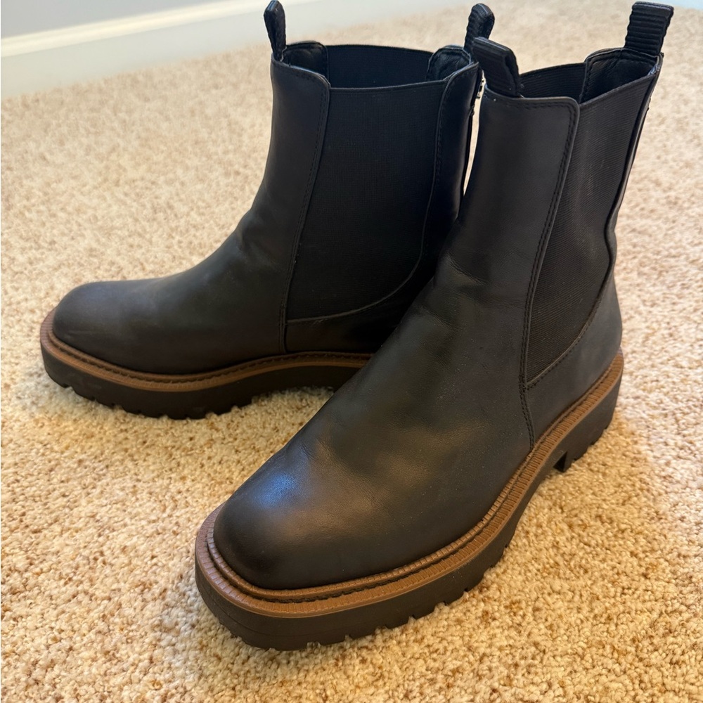 Sam Edelman Black Ankle Boots with Brown Sole